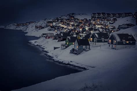 Nuuk city ligths is a beautiful sight from a hilltop - [Visit Greenland!]