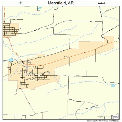 Mansfield Arkansas Street Map 0543880