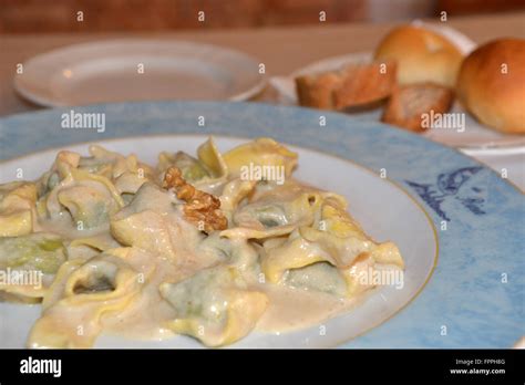 Pansotti with walnut sauce, Ligury, Italy Stock Photo - Alamy