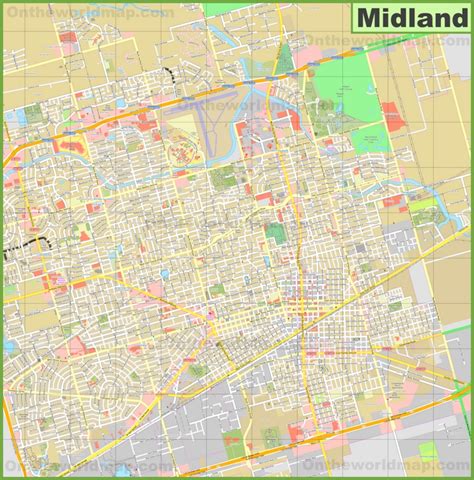 Large detailed map of Midland - Ontheworldmap.com