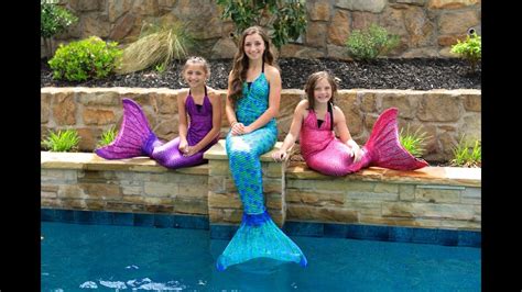 Live Mermaids Swimming in Our Pool! - YouTube