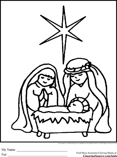 Nativity Scene Line Drawing at PaintingValley.com | Explore collection ...