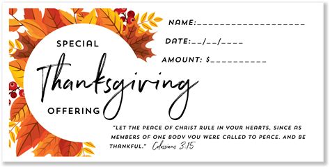 Thanksgiving Tithing Envelopes for Church | Quick Shipping