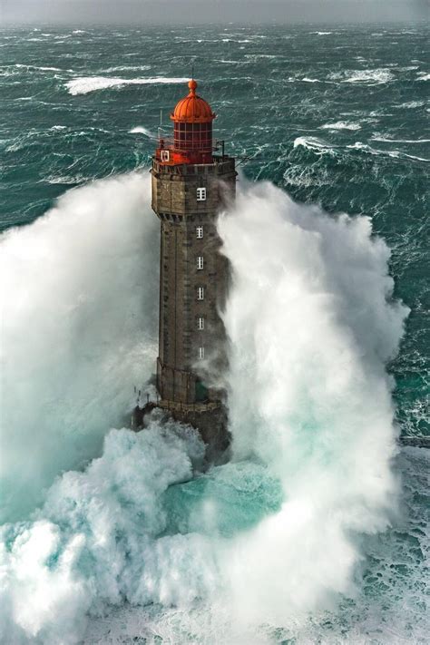 La Jument lighthouse in Brittany, France. Built in 1911. : r/pics