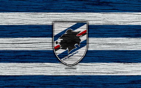 Download wallpapers Sampdoria, 4k, Serie A, logo, Italy, wooden texture ...