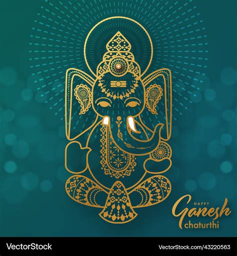 Happy ganesh chaturthi greetings festival Vector Image