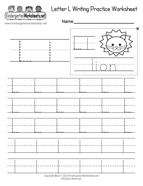 Worksheets For Letter L For Kindergarten