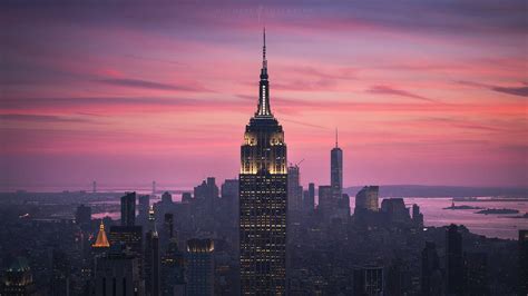 New York City, Sunset Empire State Building Cityscape Photography ...