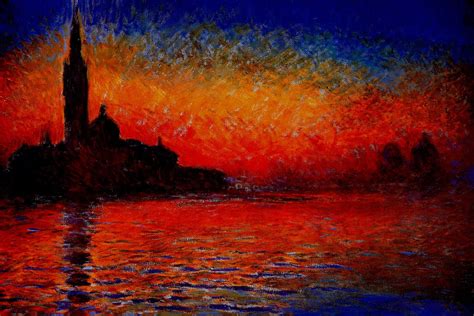 "Sunset in Venice" - canvas print by Claude Monet | Claude monet art ...