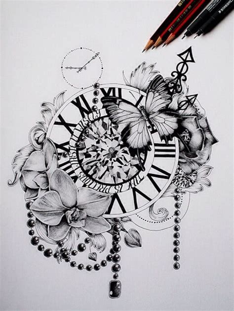 Butterfly clock tattoo design | Inspirational tattoos, Tattoos, Tattoo ...