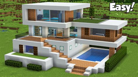 Minecraft: How to Build a Large Modern House Tutorial (Easy) #32 ...