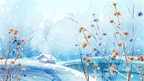 Nature Anime winter Scenery Background Wallpaper | Winter wallpaper ...