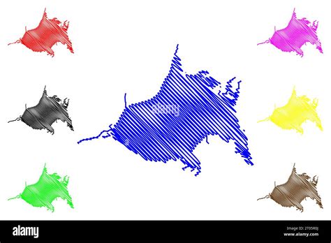 Lake Ilmen (Russia, Russian Federation, Novgorod Oblast) map vector ...