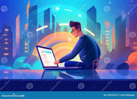 Generative AI Male Character Office Worker- Stock Illustration ...