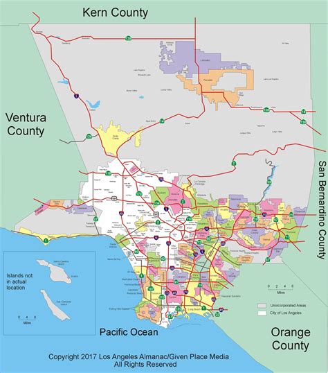 Los Angeles County city and community boundaries (Anyone know where to ...