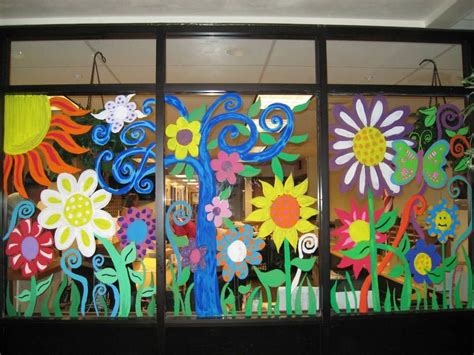 Miss Frey's Art Class | Painted window art, Window mural, Window painting