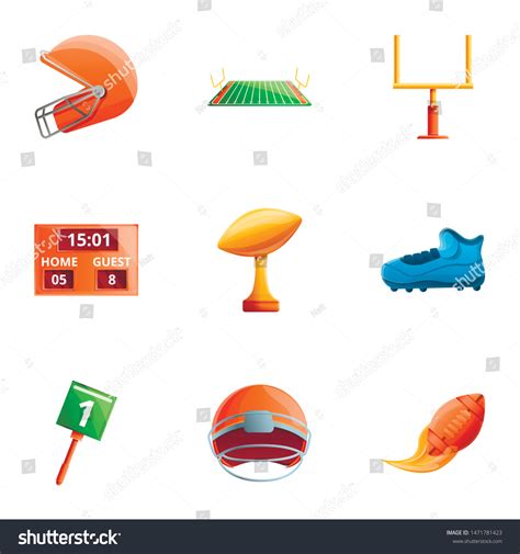 Football Goal Post Elements Set Icon Stock Vector (Royalty Free ...