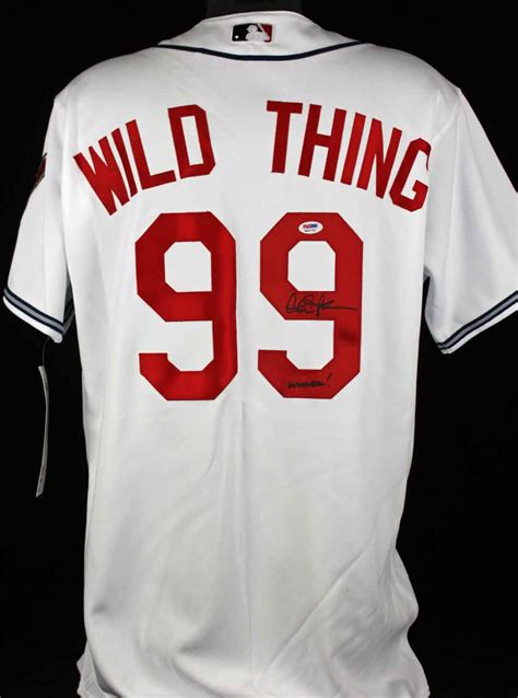 Lot Detail - Charlie Sheen Signed Indians "Wild Thing" Baseball Jersey ...