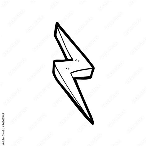 line drawing cartoon lightning bolt symbol Stock Vector | Adobe Stock