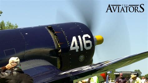 The spectacular sound of a Vought F4U Corsair (Startup, Take-off, Fly ...