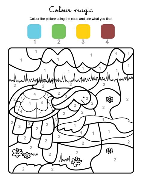 Colour by numbers: una tortuga en el campo