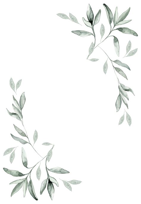 a drawing of some green leaves on a white background