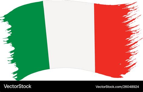 Brushstroke painted flag italy Royalty Free Vector Image