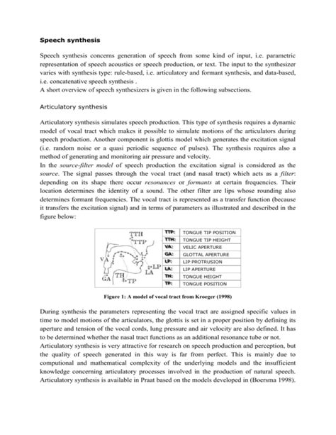 Speech synthesis