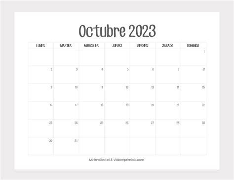 Calendarios Octubre 2023 Para Imprimir Gratis Vida Imprimible - Riset