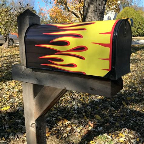 Flames Mailbox Wrap Mailbox Cover Available in Four Color - Etsy