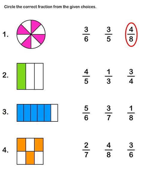 Math Worksheets, Grade-2 Worksheets, Fractions Worksheet | Fractions ...