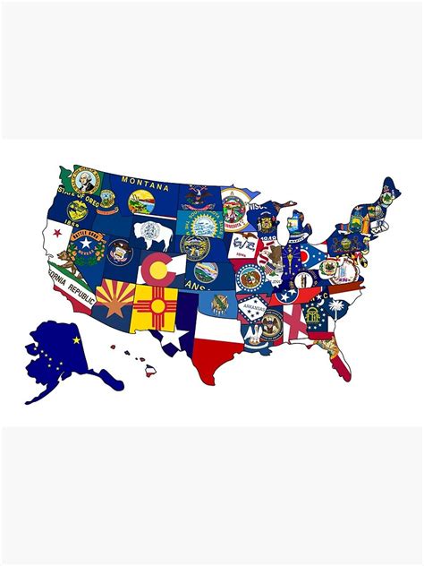 "USA Flags of States Map" Art Board Print for Sale by RickyBarnard ...