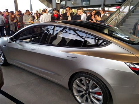 Model 3 Shows Glass Roof Shots And New Steering At Tesla Q3 Party