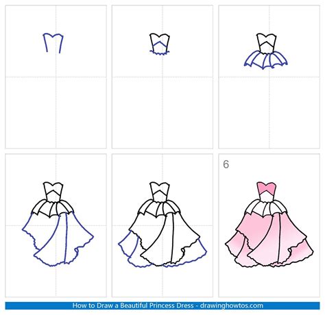 How to Draw a Bouffont Dress - Step by Step Easy Drawing Guides ...