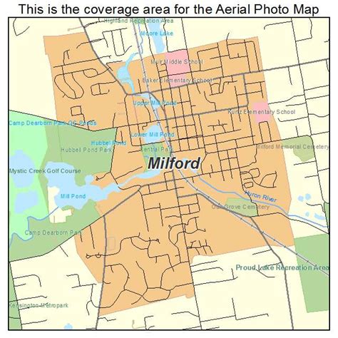 Aerial Photography Map of Milford, MI Michigan