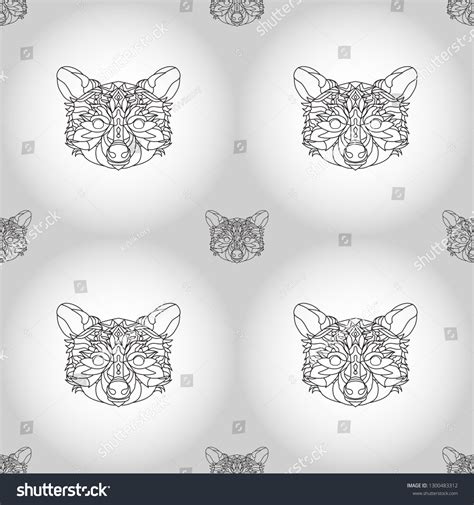 Raccoon Graphics Design Coloring Page Tattoos Stock Vector (Royalty ...