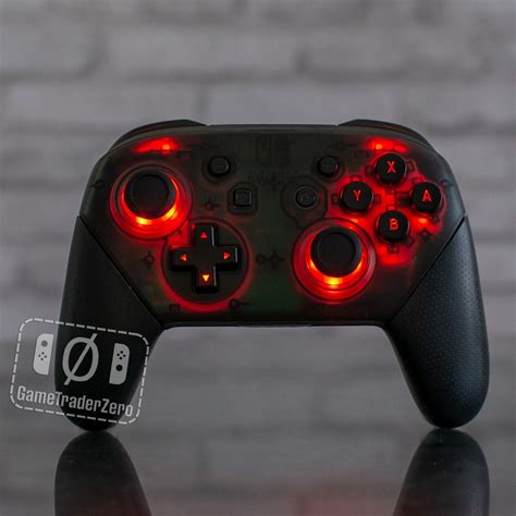 CUSTOM Pro Controller Nintendo SWITCH LED Mod with Black Backlit Butto ...