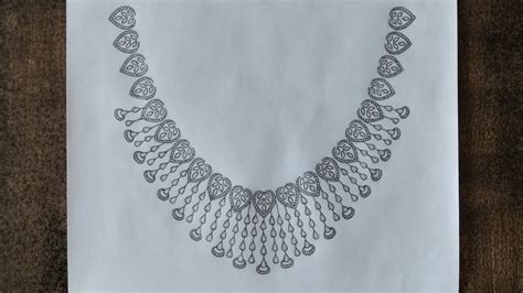 diamond necklace drawing || jewellery drawing | step by step draw ...