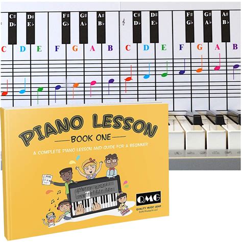 Buy QMG Piano and Keyboard Note Chart and Complete Color Note Piano ...