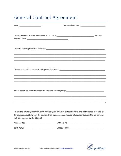 Printable Contract Template