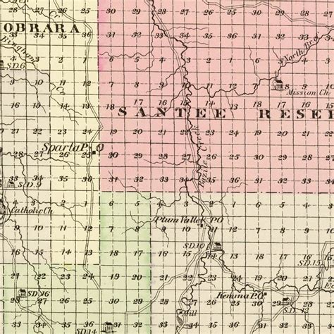 Vintage Map of Knox County, Nebraska 1885 by Ted's Vintage Art