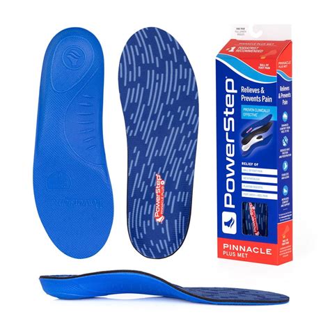 Buy PowerStep Pinnacle Plus Orthotic Shoe Insoles with Metatarsal Pad ...