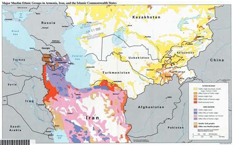 Map Ethnic Groups in Iran and Central Asia