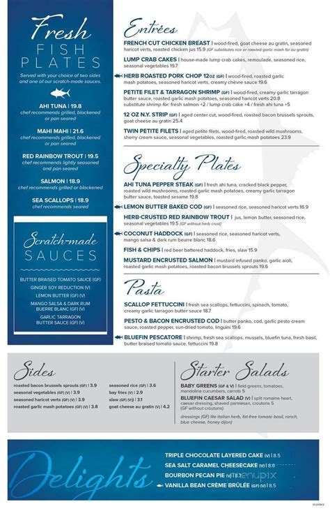 Menu of Bluefin Grill & Bar in The Villages, FL 32163