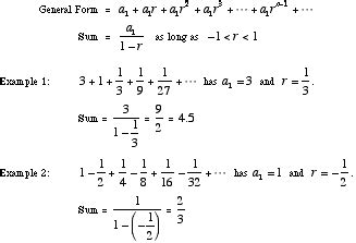 Mathwords: Infinite Geometric Series