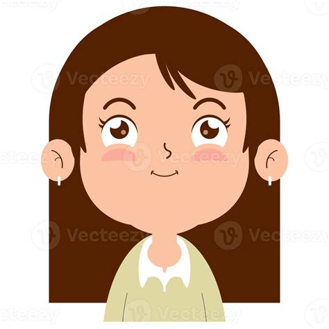 girl doubt face cartoon cute 14428720 PNG