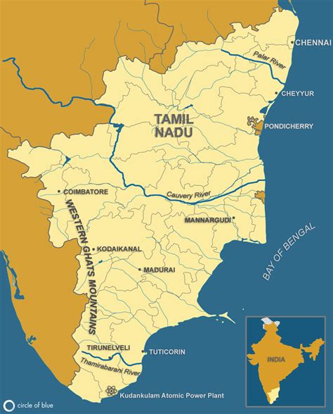 Thamirabarani river map. Thamirabarani River. 2022-11-08