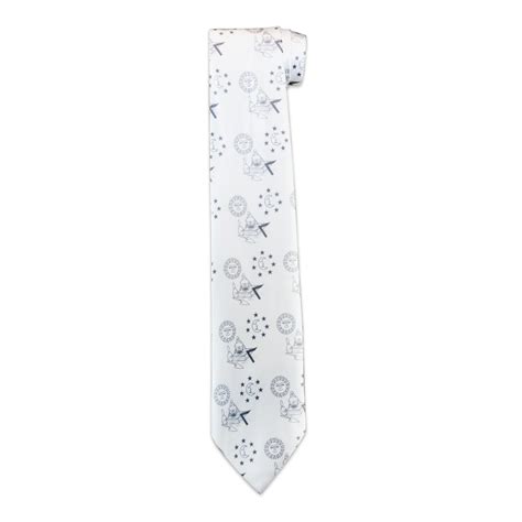 Masonic Symbols White Neck Tie