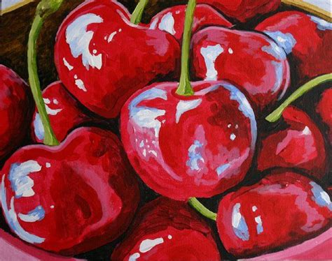 advanced painting--cherries Food Painting, Canvas Painting, Cherries ...