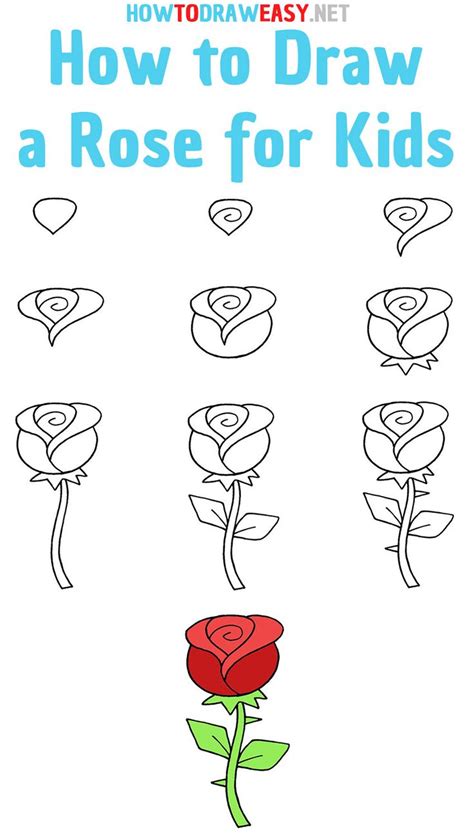 How to Draw a Rose for Kids